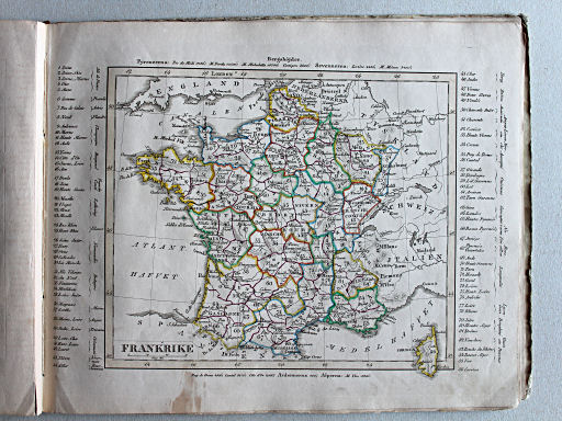 Thomée, Geographisk Chartbok, 1849
10. Frankrike