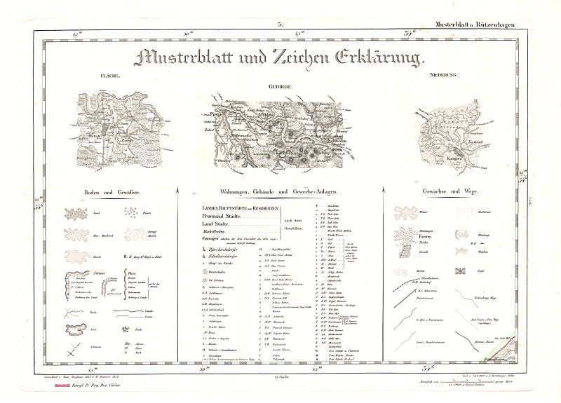 Reymann's Special-Karte
Legenda 1838
Key to map symbols 1838