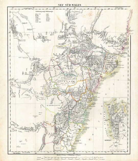 Sohr-Berghaus Hand-Atlas
Neu Süd Wales (1850)
M. Witkam Collection