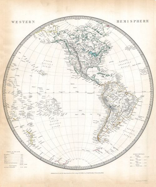 Society for the Diffusion of Useful Knowledge
1. Western Hemisphere / Westelijk halfrond (±1835)